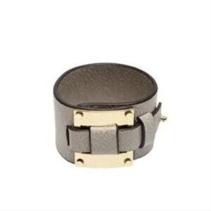 India Hicks Lady P Cuff in taupe leather.